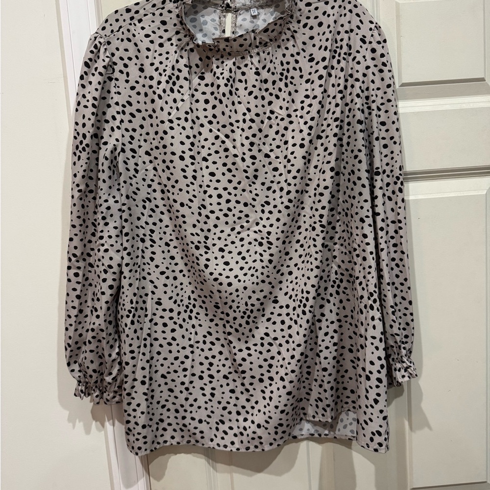 Animal Print Blouse - Beige